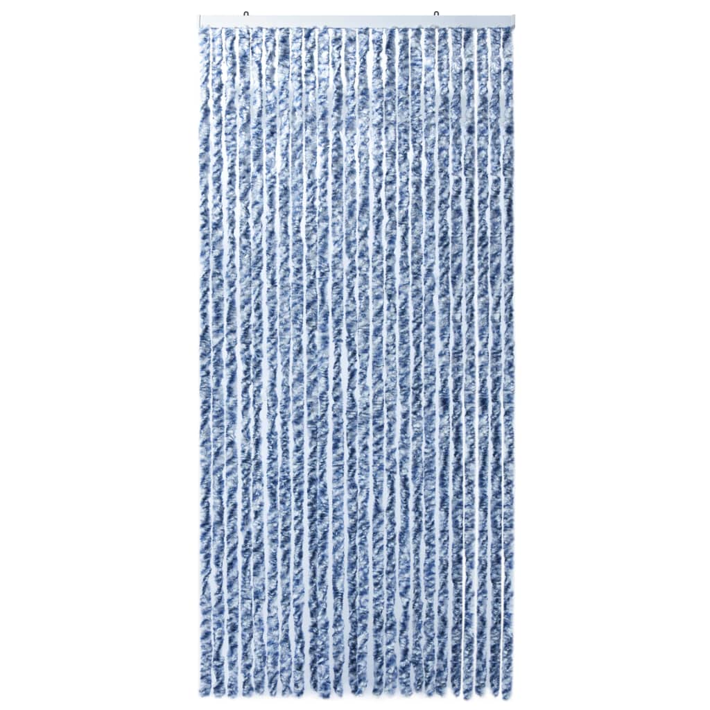 vidaXL insektgardin 100 x 220 cm blå hvid og sølvfarvet