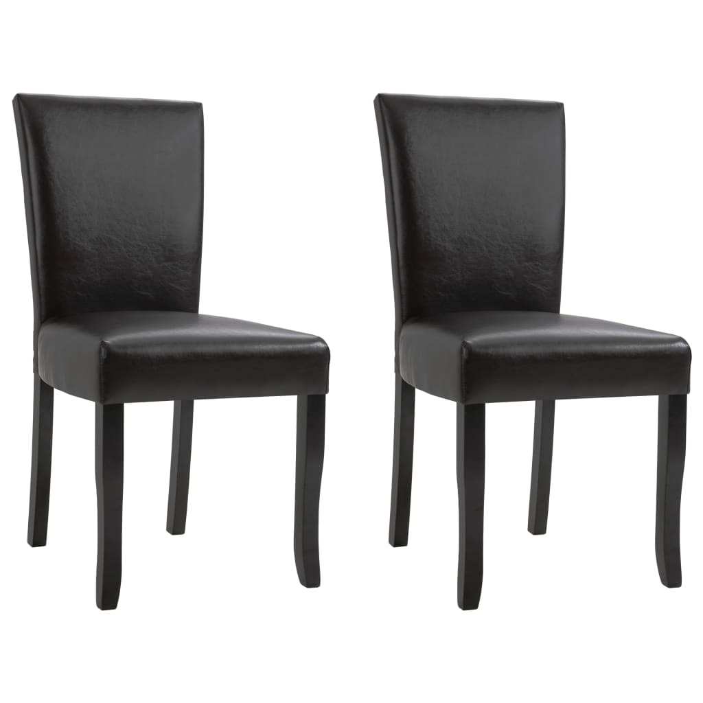 vidaXL spisebordsstole 2 stk. kunstlæder brun