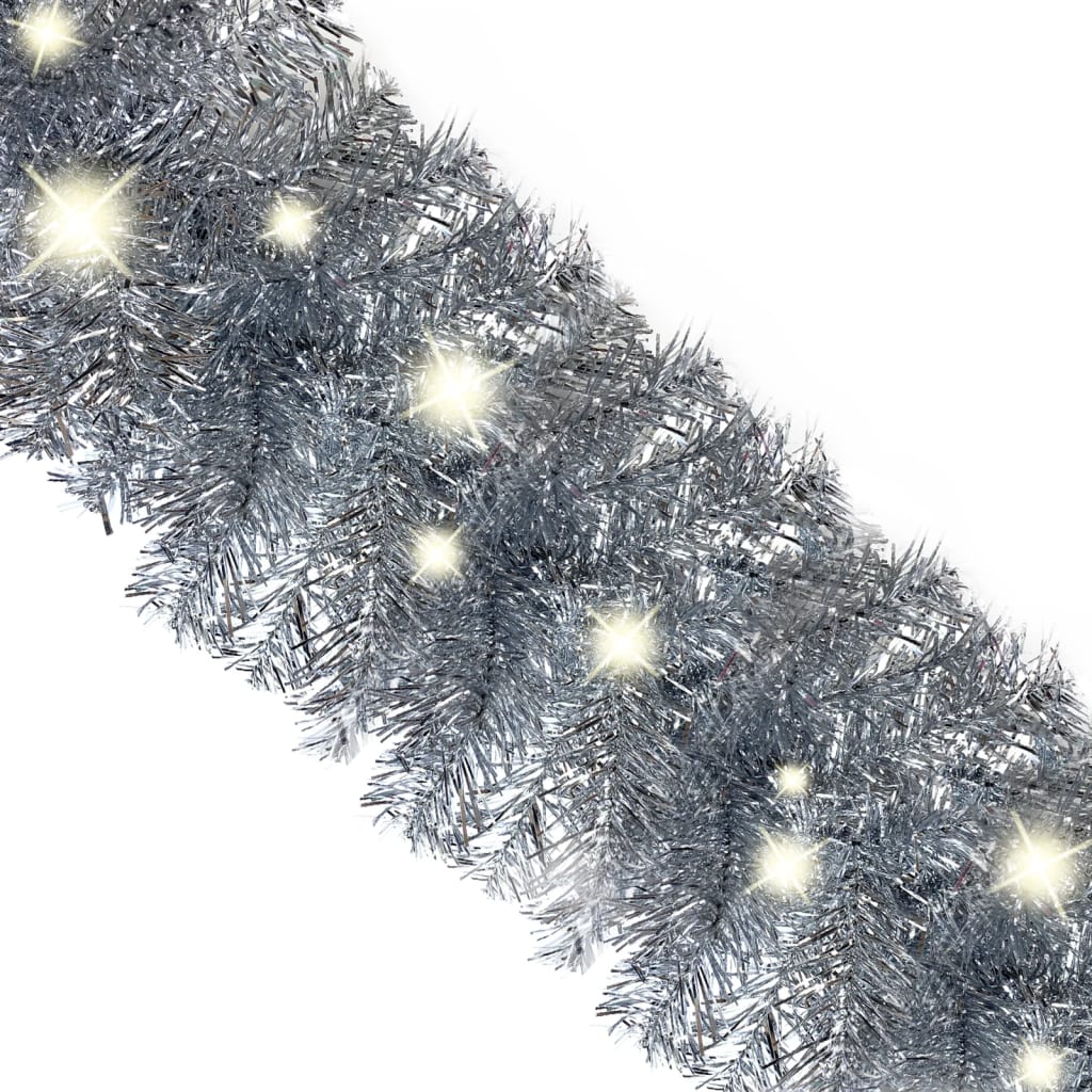 vidaXL juleguirlande med LED-lys 20 m sølvfarvet