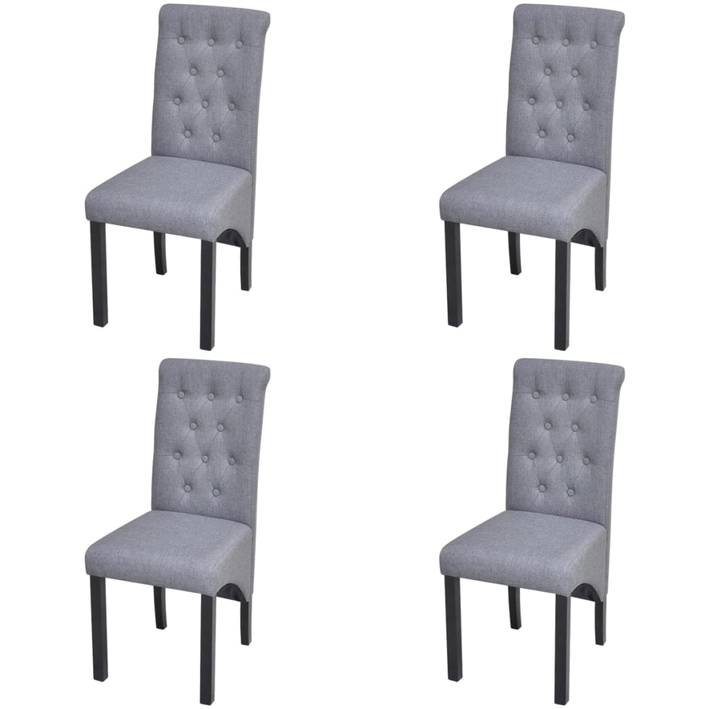 vidaXL spisebordsstole 4 stk. stof lysegrå