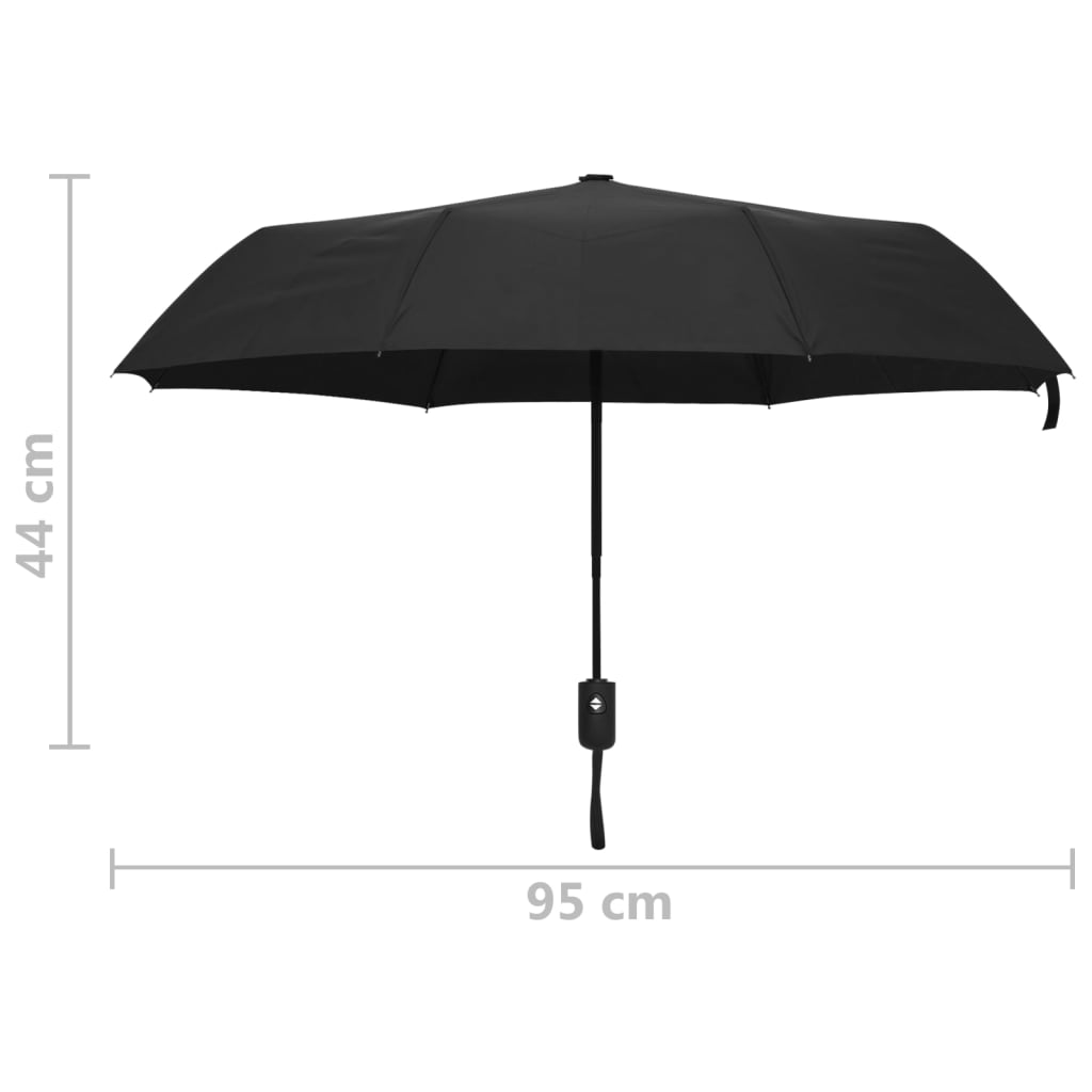vidaXL paraply 95 cm automatisk åbning og lukning sort