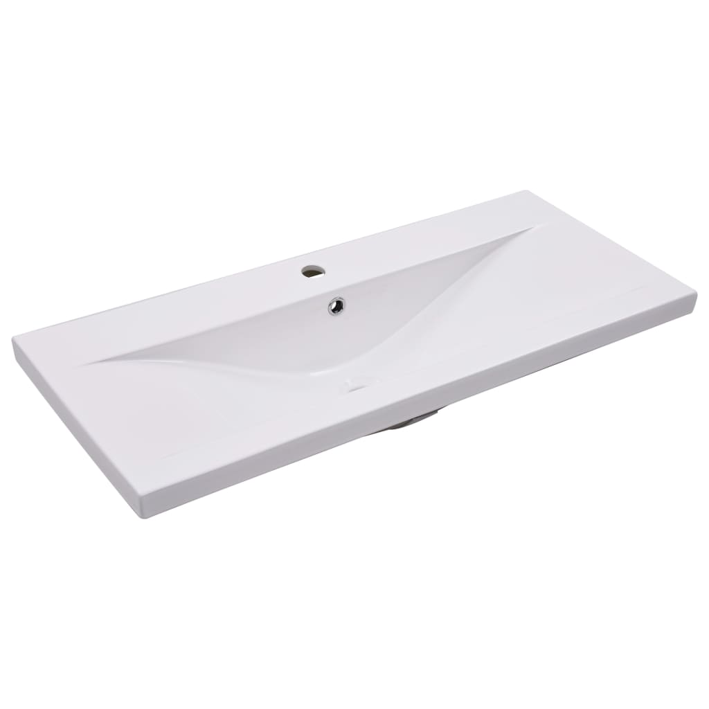vidaXL badeværelsesmøbelsæt spånplade hvid højglans