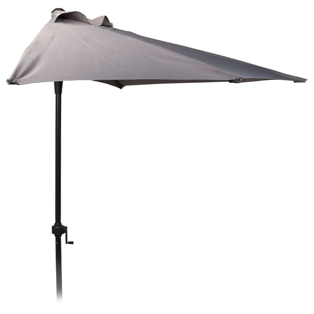 ProGarden parasol 250 cm halvrund lysegrå
