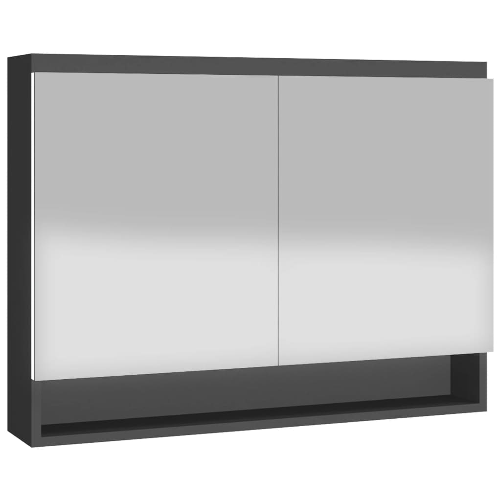 vidaXL badeværelsesskab med spejl 80x15x60 cm MDF grå