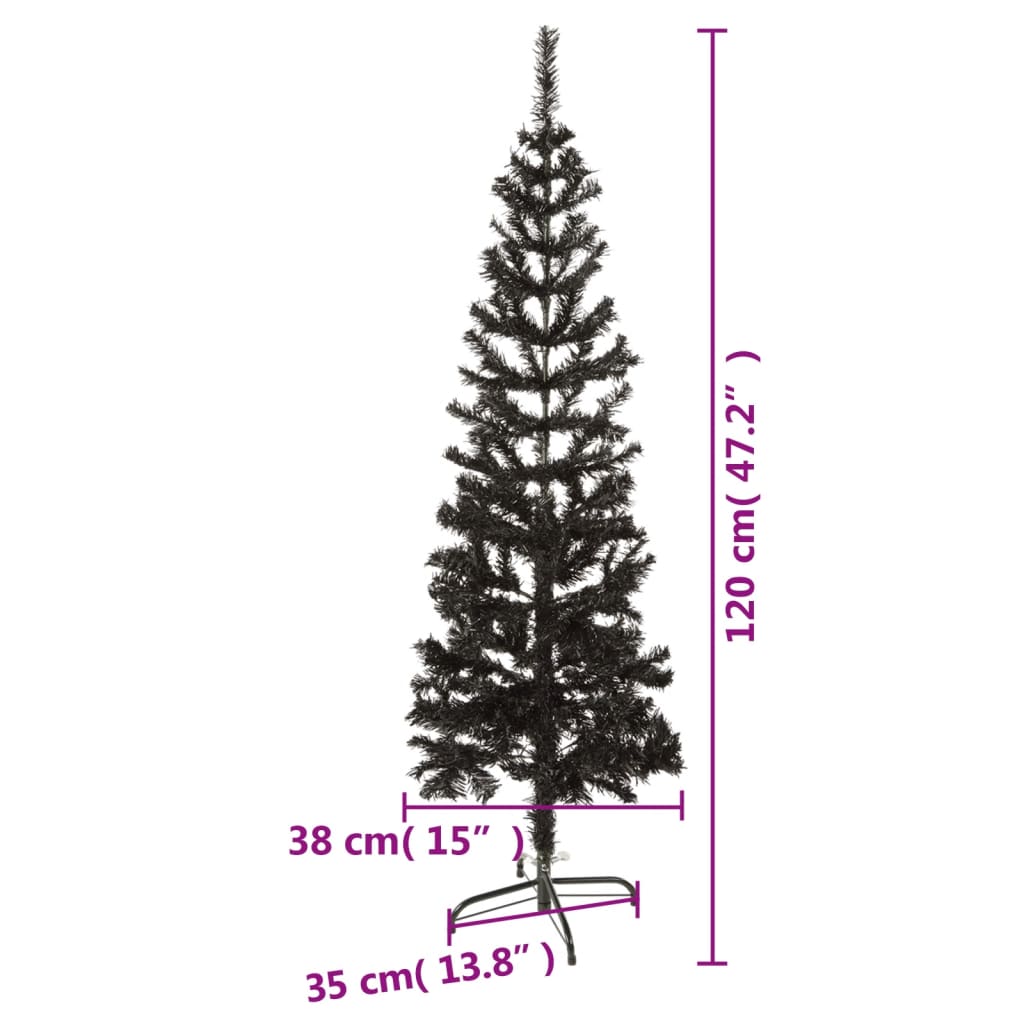 vidaXL smalt juletræ 120 cm sort