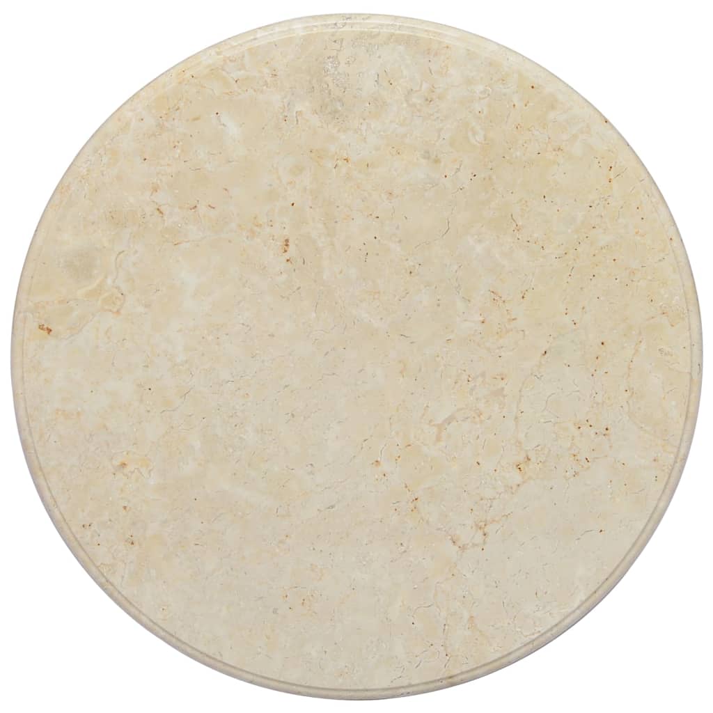 vidaXL bordplade Ø60x2,5 cm marmor cremefarvet
