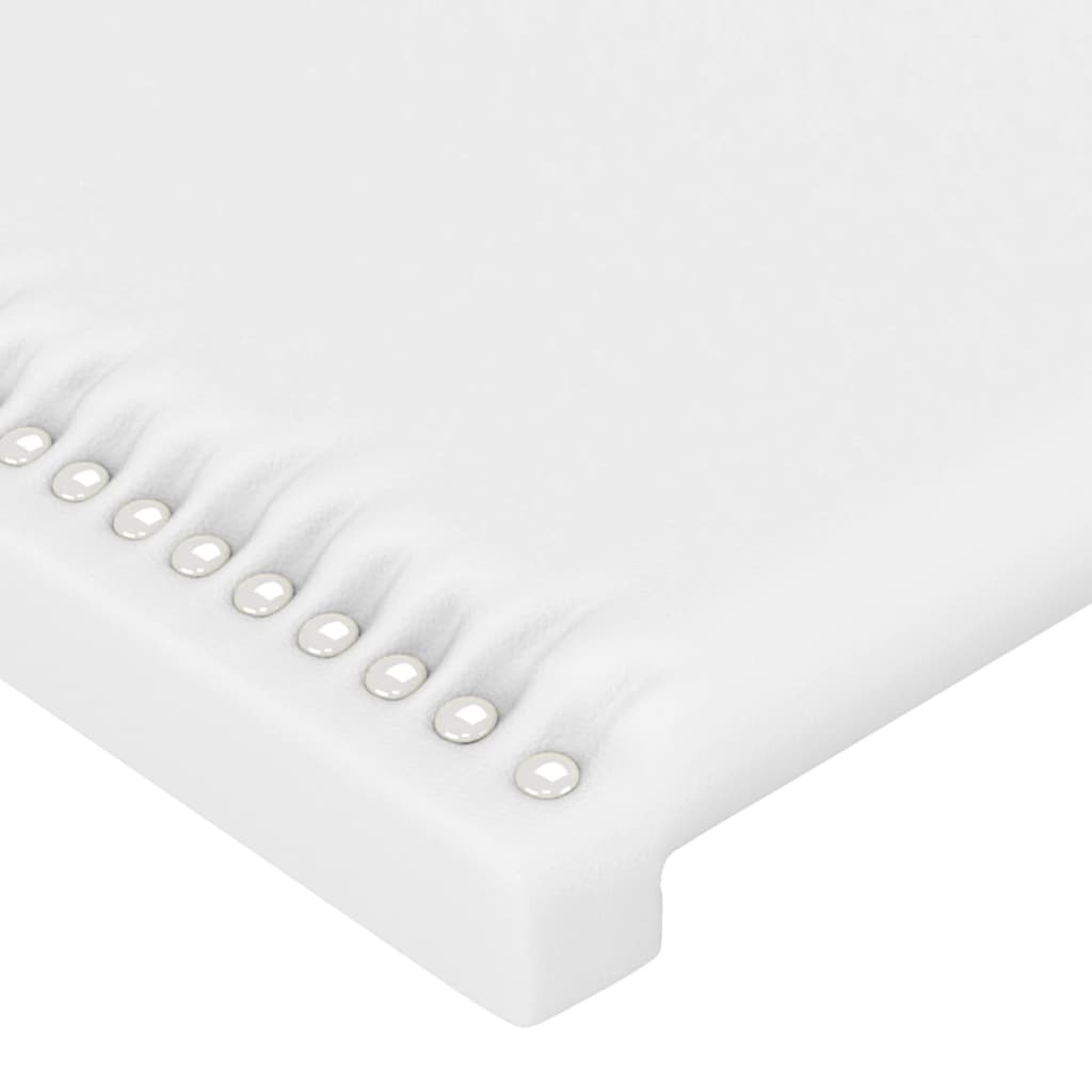 vidaXL sengegavl med LED-lys 80x5x118/128 cm kunstlæder hvid