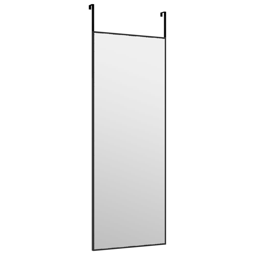 vidaXL dørspejl 30x80 cm glas og aluminium sort