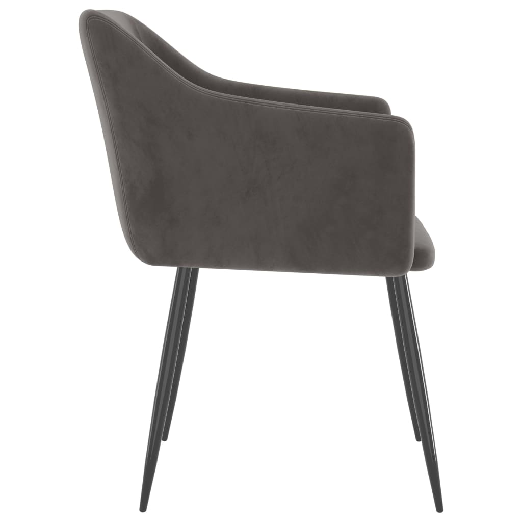 vidaXL spisebordsstole 2 stk. fløjl mørkegrå
