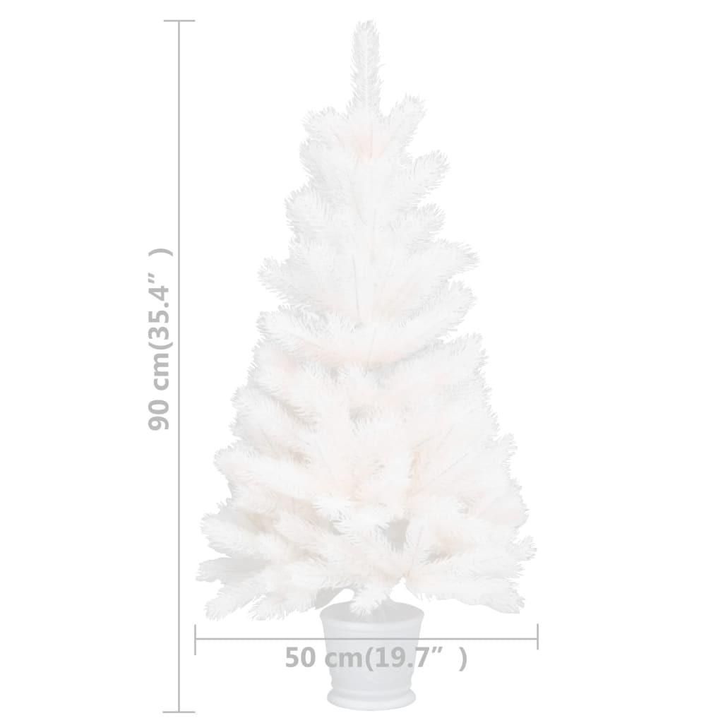 vidaXL kunstigt juletræ med lys 90 cm hvid