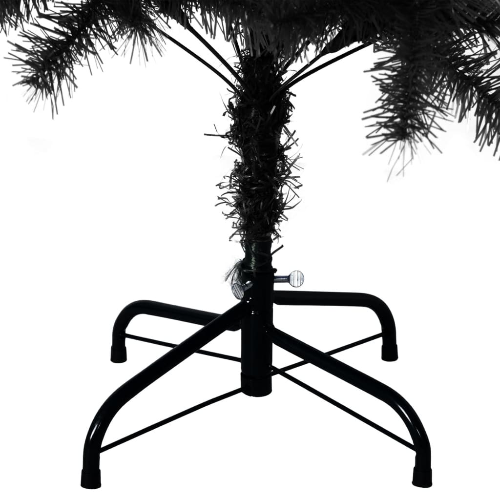 vidaXL kunstigt juletræ med juletræsfod 150 cm PVC sort