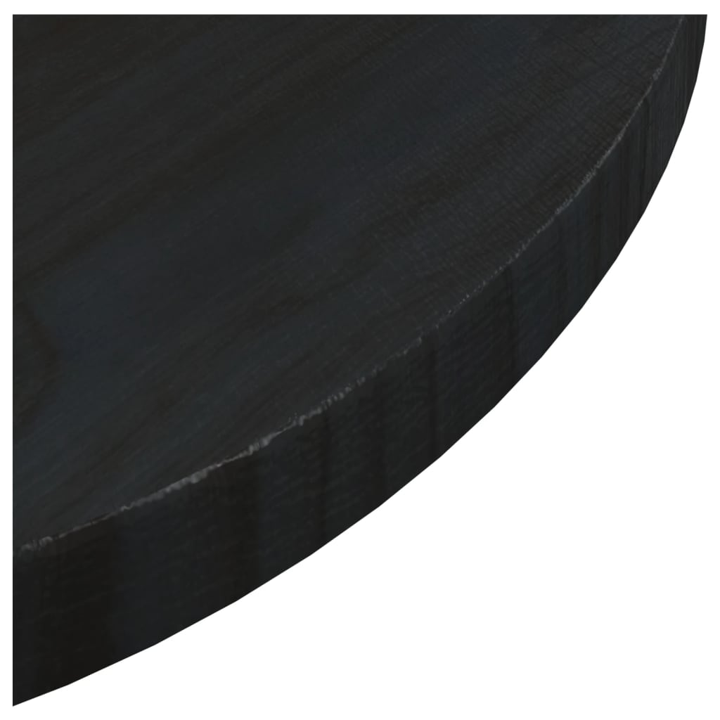 vidaXL bordplade sort Ø40x2,5 cm massivt fyrretræ