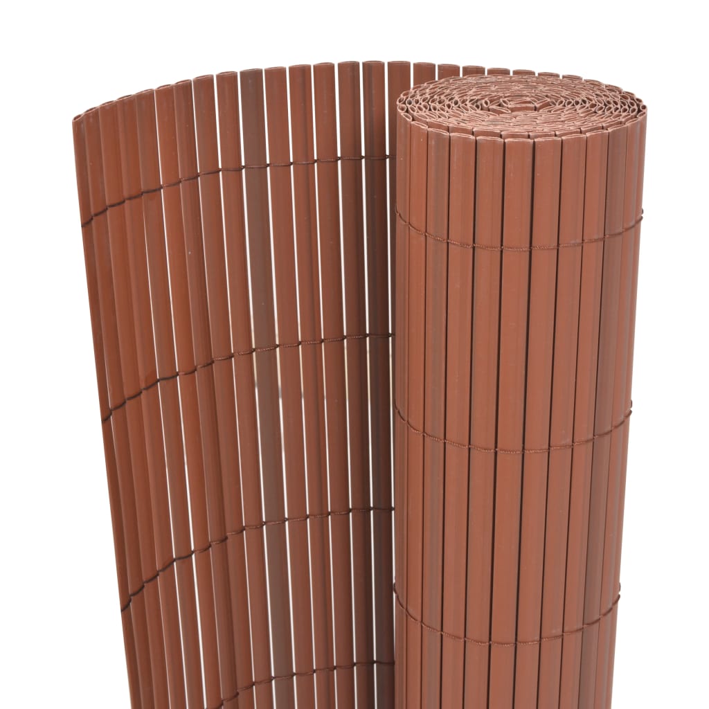 vidaXL dobbeltsidet havehegn PVC 90 x 300 cm brun