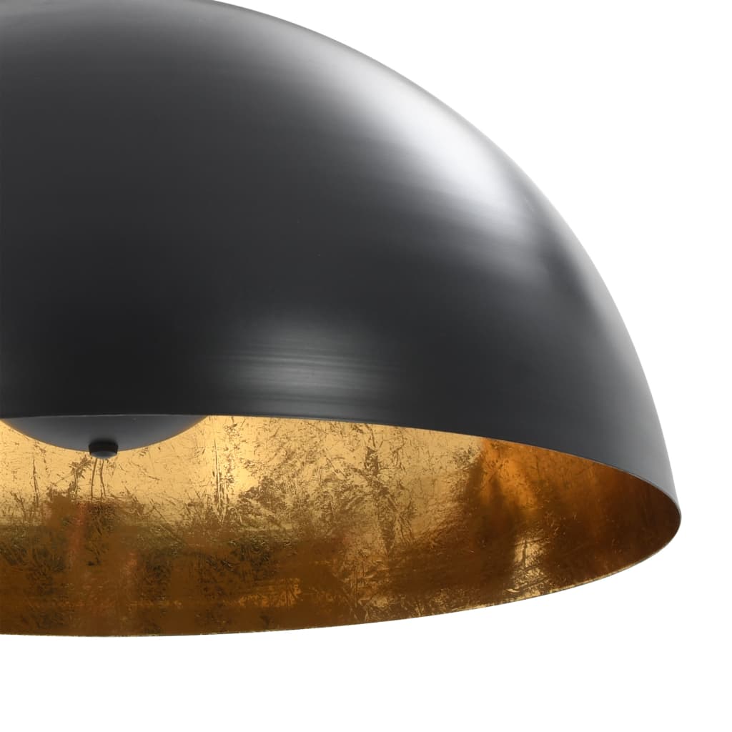vidaXL loftslamper 2 stk. halvkugle 50 cm E27 sort og guldfarvet