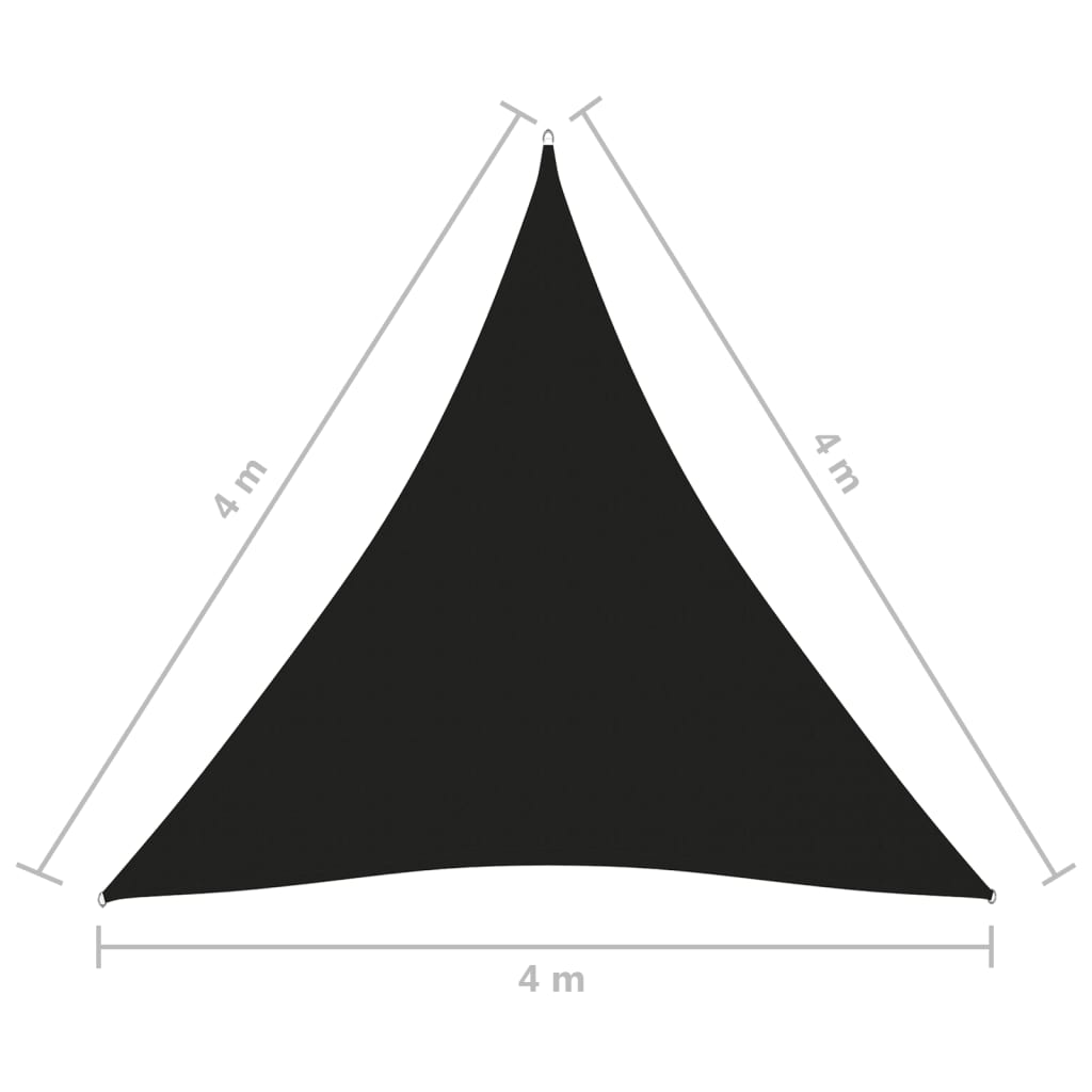 vidaXL solsejl 4x4x4 m trekantet oxfordstof sort