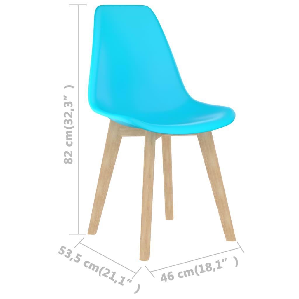 vidaXL spisebordsstole 2 stk. plastik blå