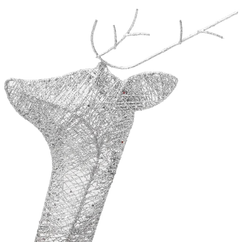vidaXL julerensdyr 6 stk. trådnet koldt hvidt lys sølvfarvet