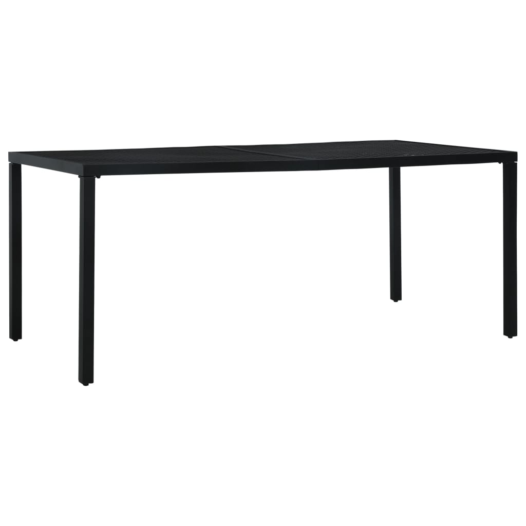 vidaXL udendørs spisebordssæt 9 dele stål sort