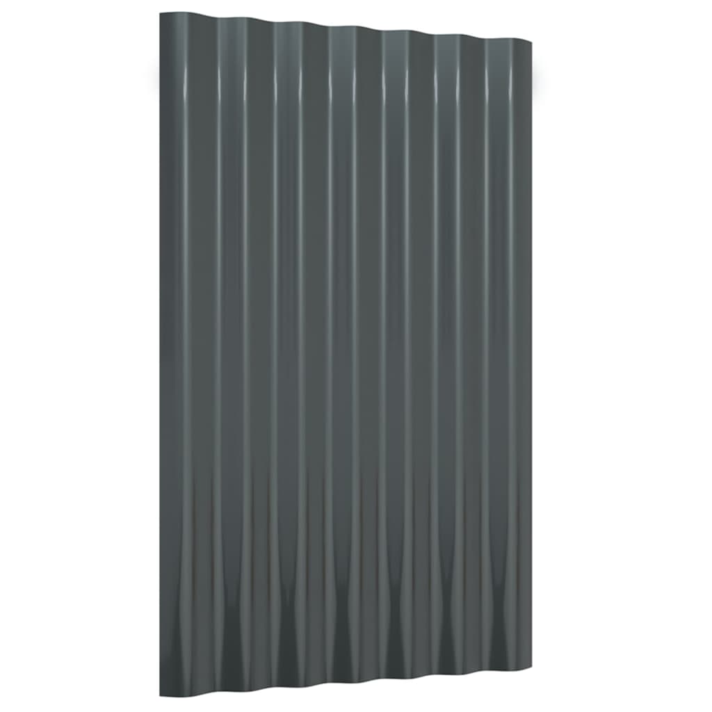 vidaXL tagplader 36 stk. 60x36 cm pulverlakeret stål antracitgrå