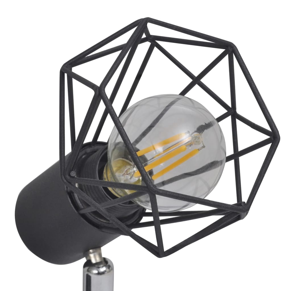vidaXL spotlight med 2 LED-pærer industriel stil sort
