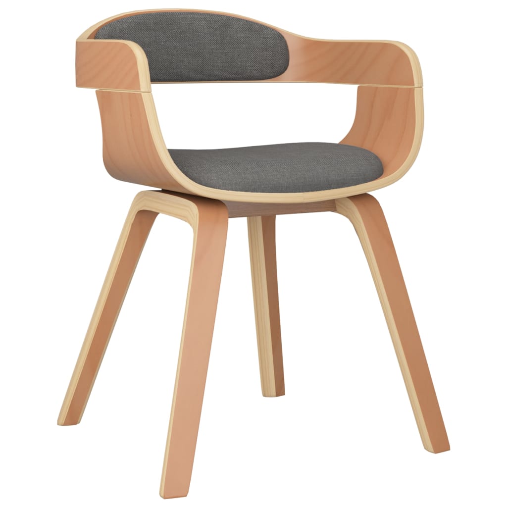 vidaXL spisebordsstole 4 stk. bøjet træ og stof lysegrå