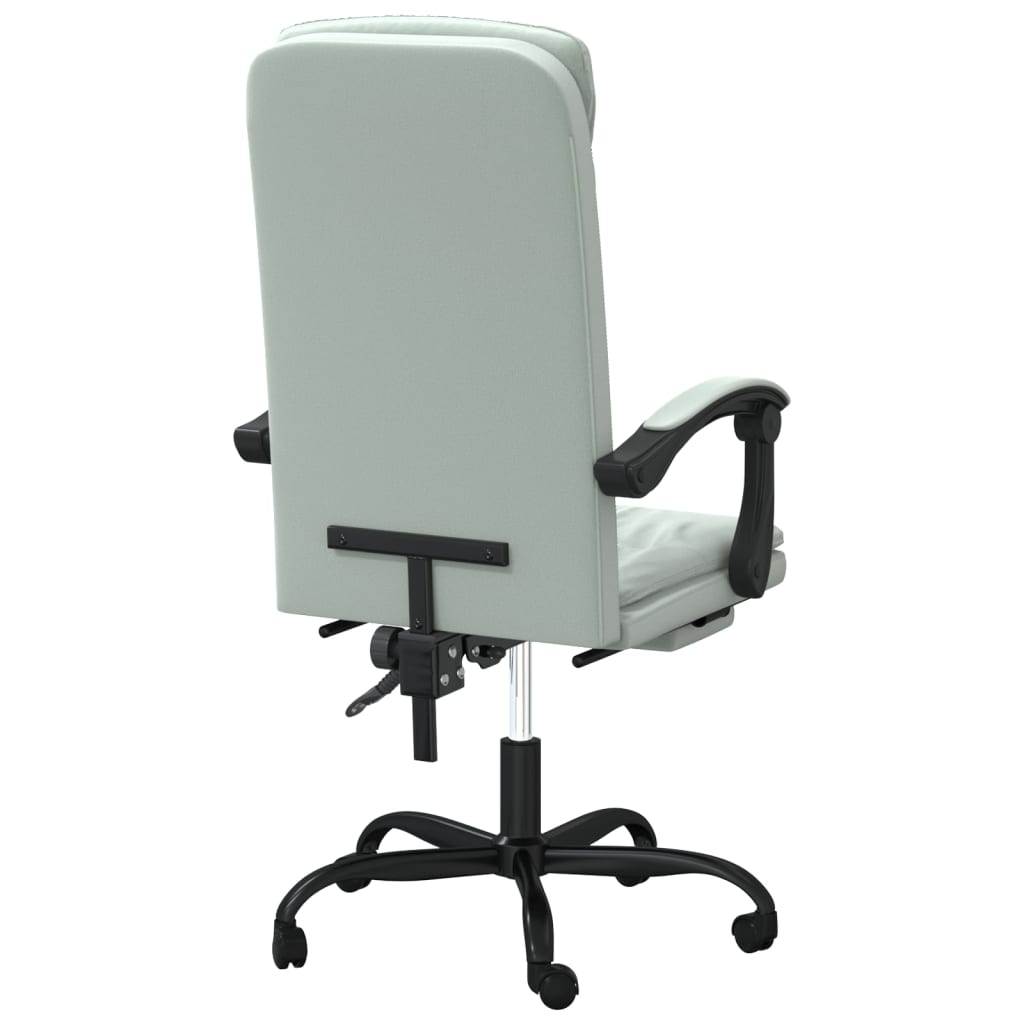 vidaXL kontorstol med lænefunktion velour lysegrå