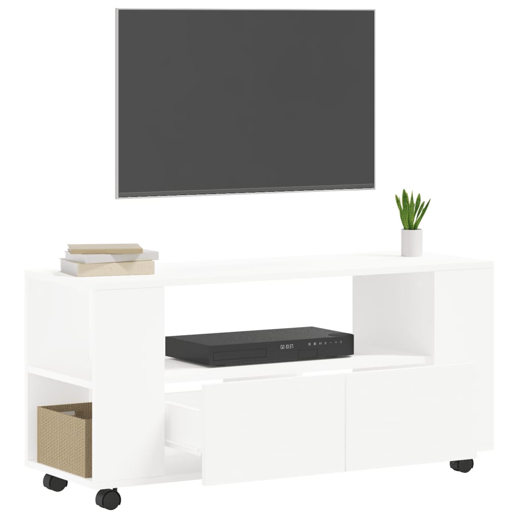 vidaXL tv-bord 102x34,5x43 cm konstrueret træ hvid