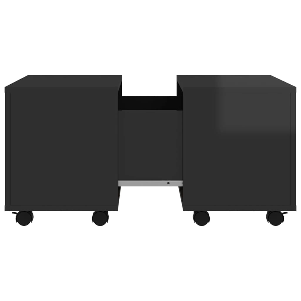 vidaXL sofabord 60x60x38 cm spånplade sort højglans