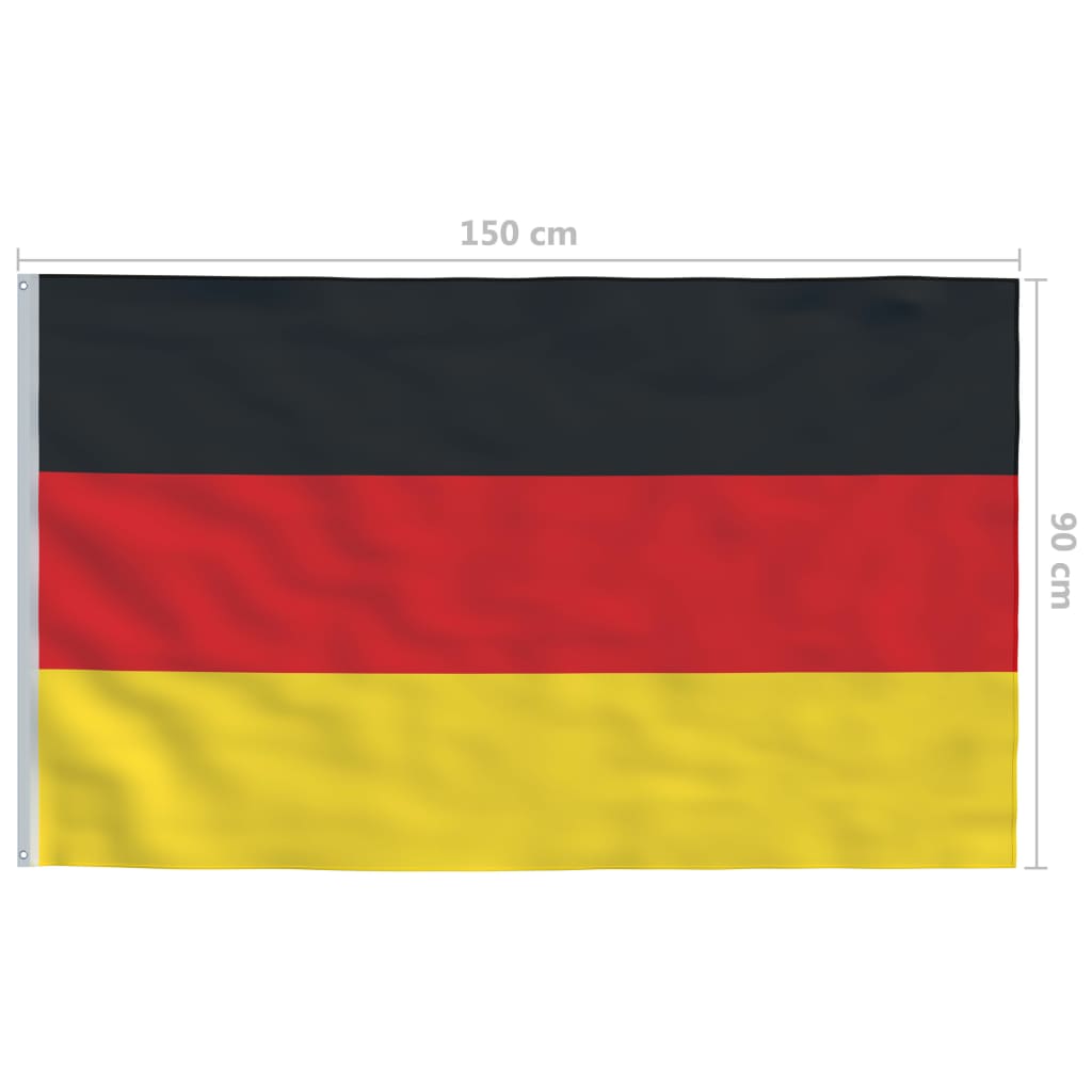 vidaXL Tyskland flag og flagstang 4 m aluminium
