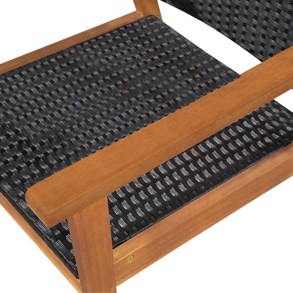 vidaXL udendørs spisebordssæt 5 dele polyrattan sort og brun