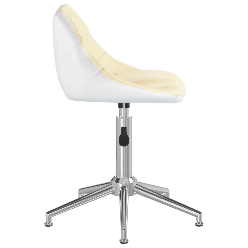 vidaXL drejelig spisebordsstol kunstlæder cremefarvet og hvid