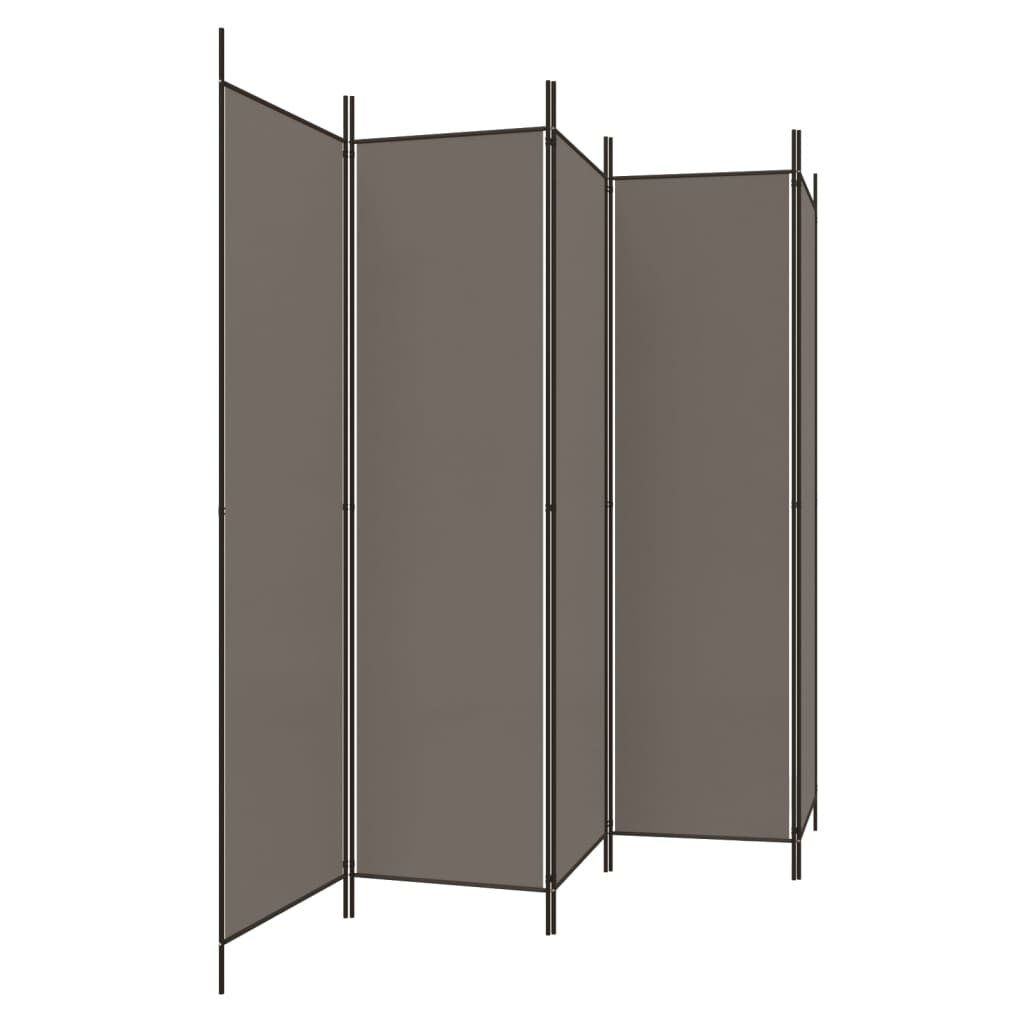 vidaXL 5-panels rumdeler 250x220 cm stof antracitgrå