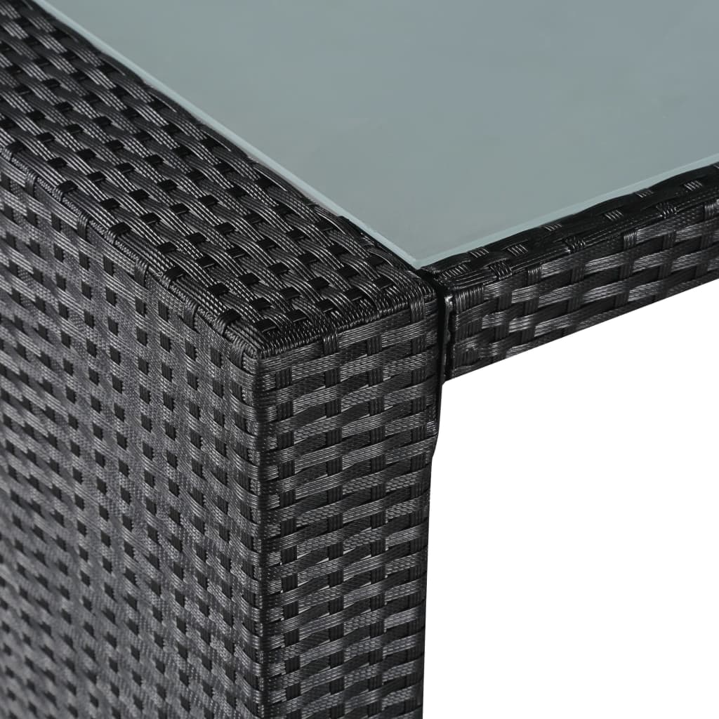 vidaXL udendørs spisebordssæt i 9 dele polyrattan sort