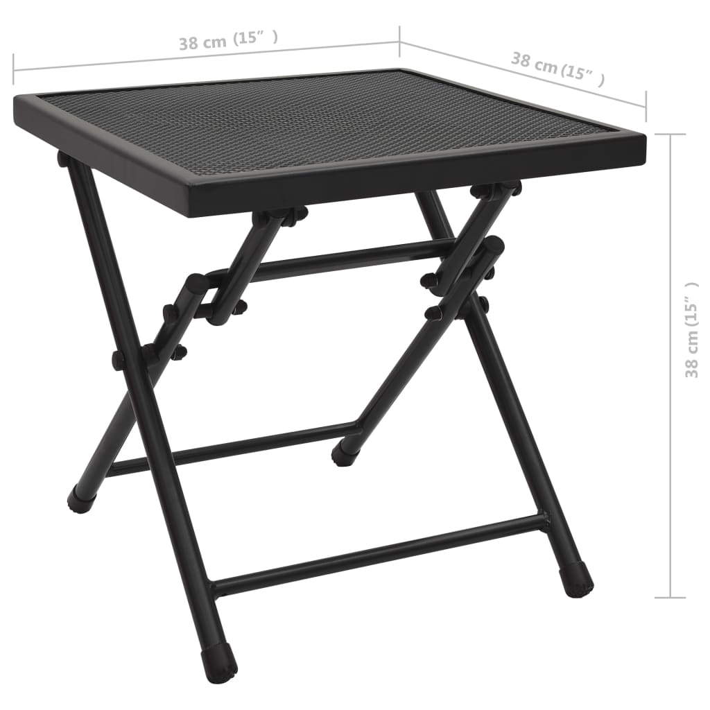 vidaXL foldbart bord 38x38x38 cm trådnet stål antracitgrå
