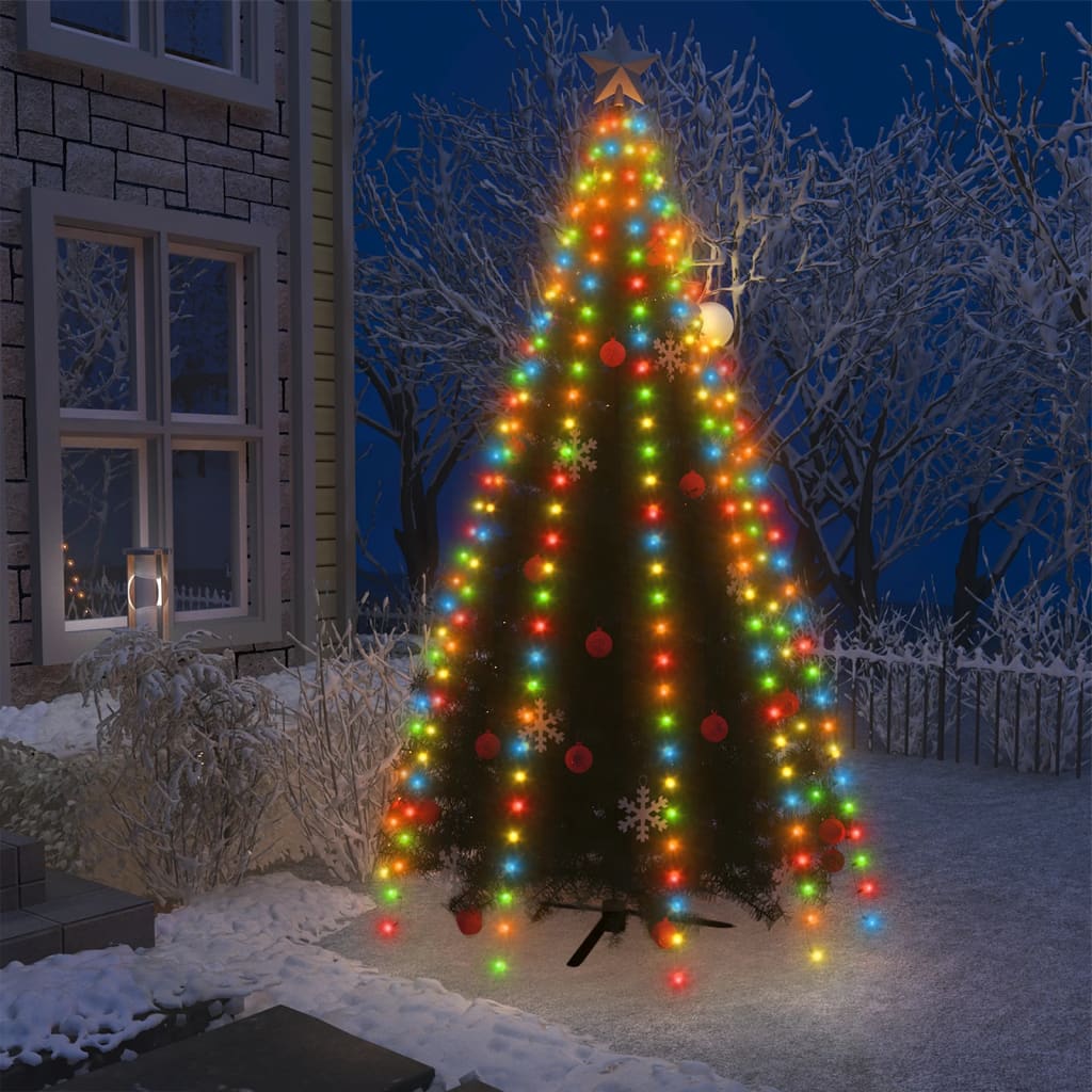 vidaXL lysnet til juletræ 300 lysdioder 300 cm flerfarvet