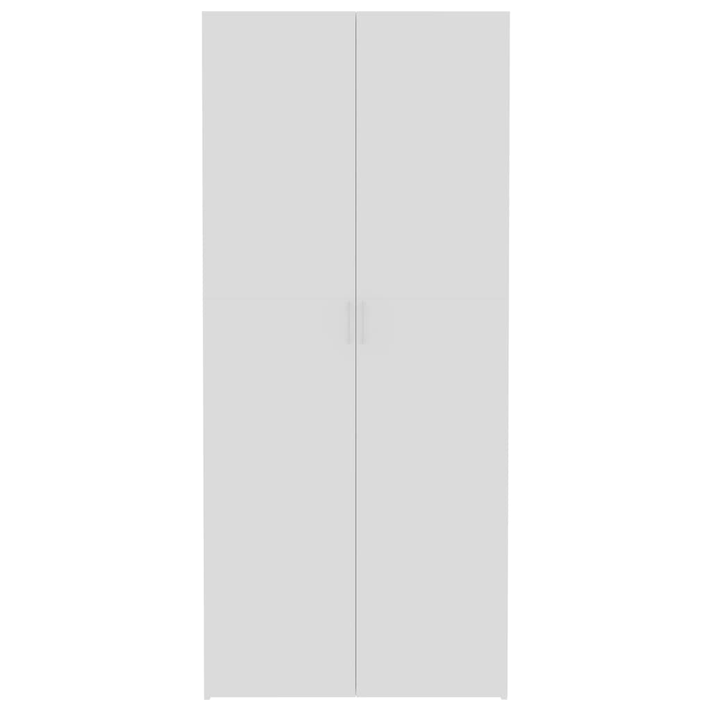 vidaXL opbevaringsskab 80 x 35,5 x 180 cm spånplade hvid
