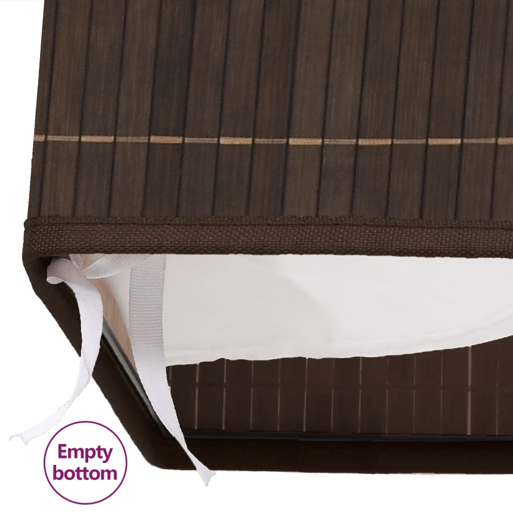 vidaXL vasketøjskurv bambus rektangulær mørkebrun