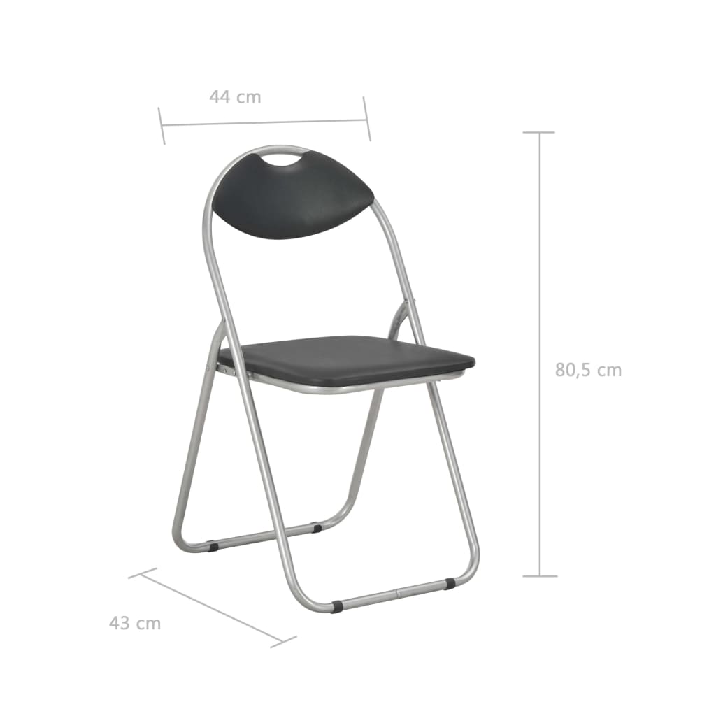 vidaXL sammenklappelige spisebordsstole 4 stk. sort kunstlæder