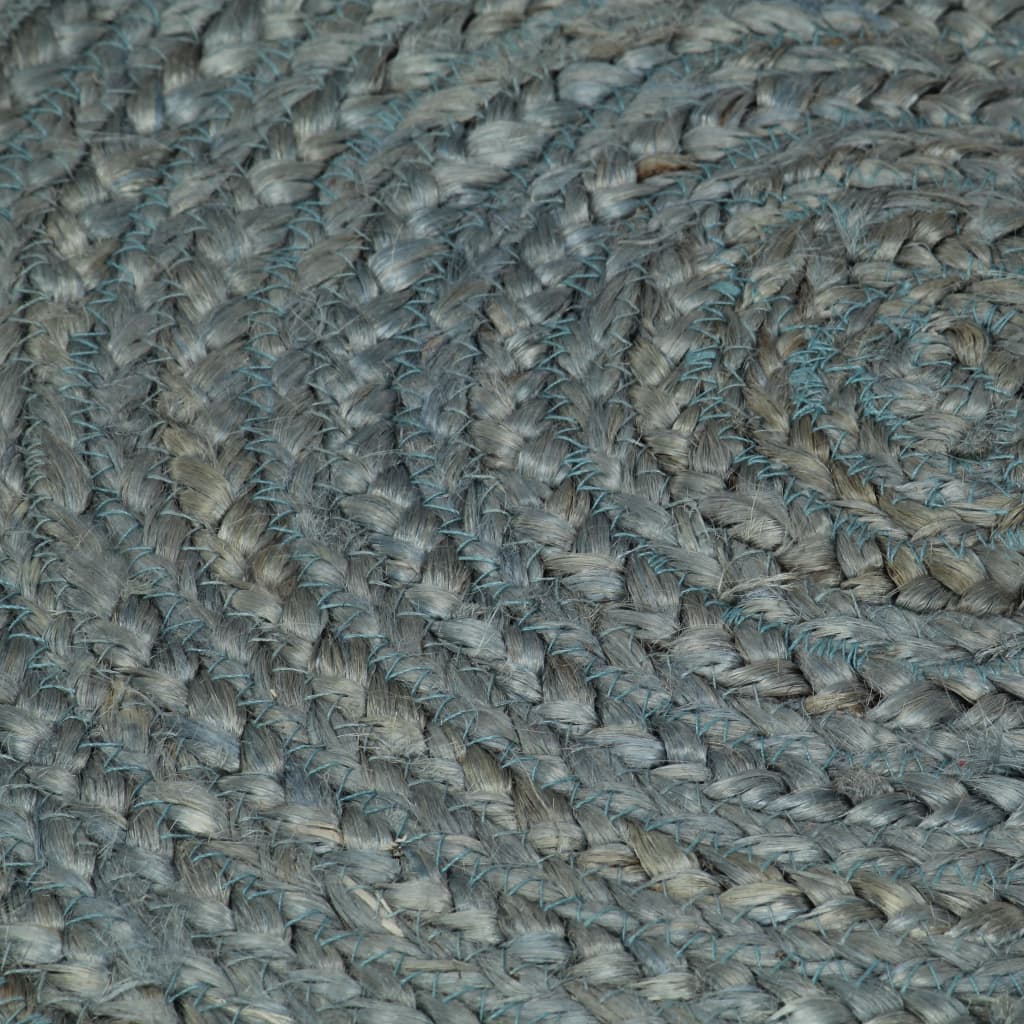 vidaXL håndlavet tæppe jute rund 120 cm olivengrøn