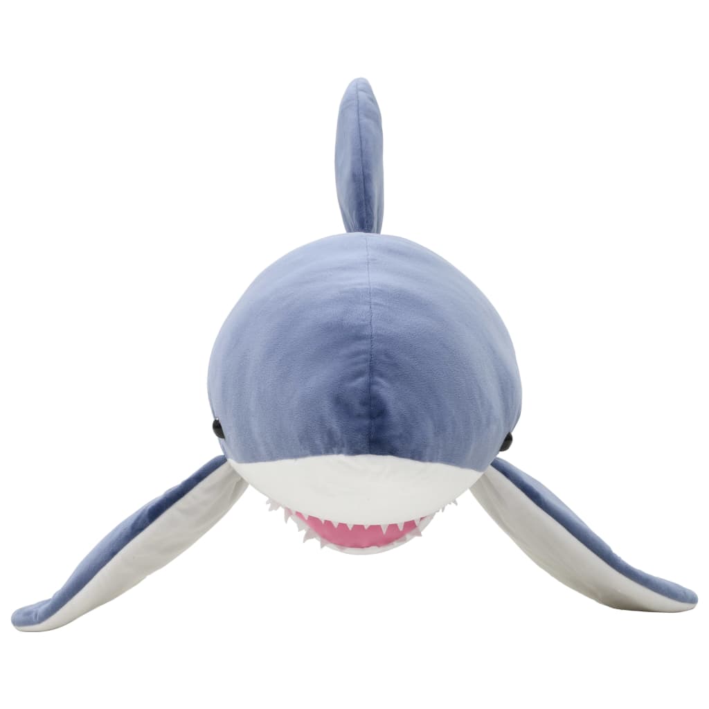 vidaXL tøjdyr hvid haj plysstof blå og hvid