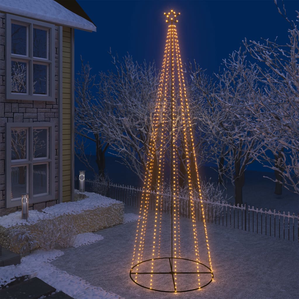 vidaXL lysende juletræ 160x500 cm 752 LED'er varmt hvidt lys