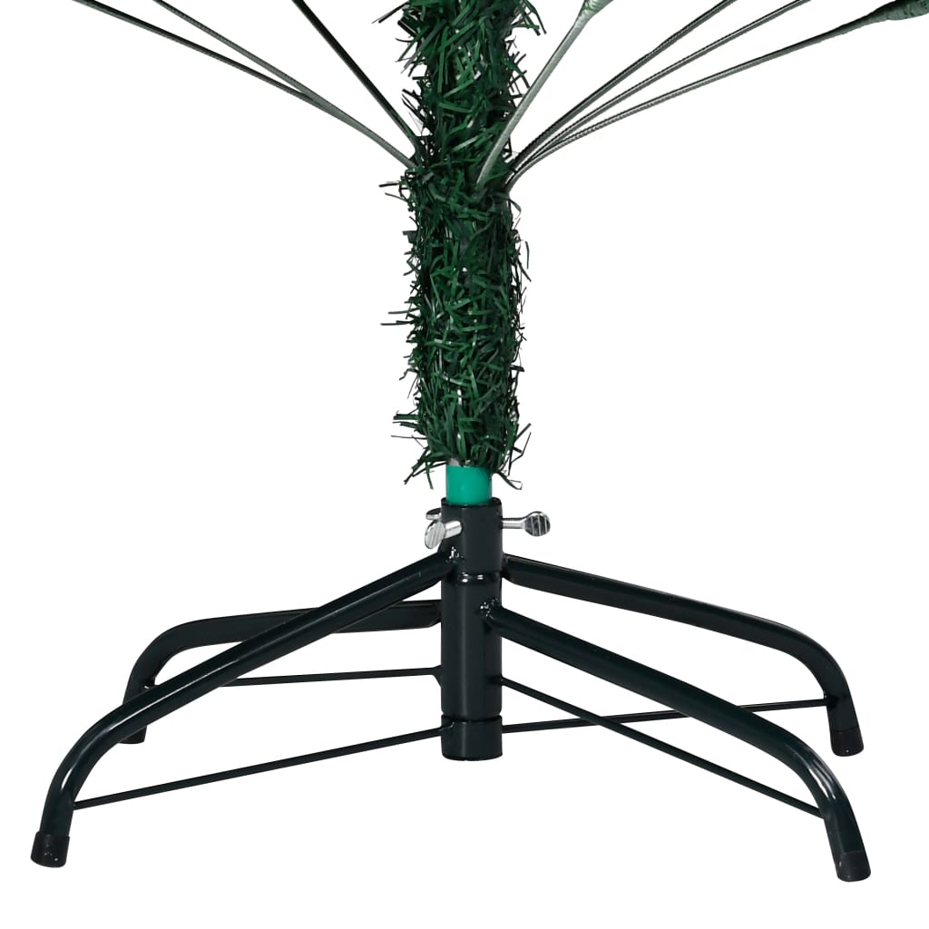 vidaXL kunstigt juletræ med lys og kuglesæt 120 cm PVC grøn