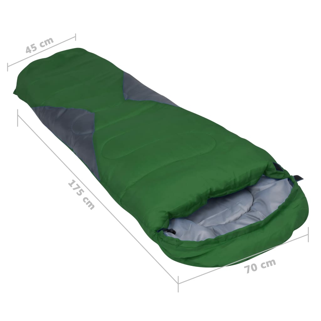 vidaXL sovepose til børn 670 g 10 °C mumieformet grøn