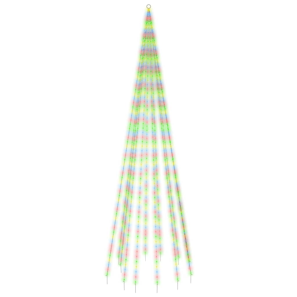 vidaXL juletræ til flagstang 732 LED'er 500 cm farverigt lys