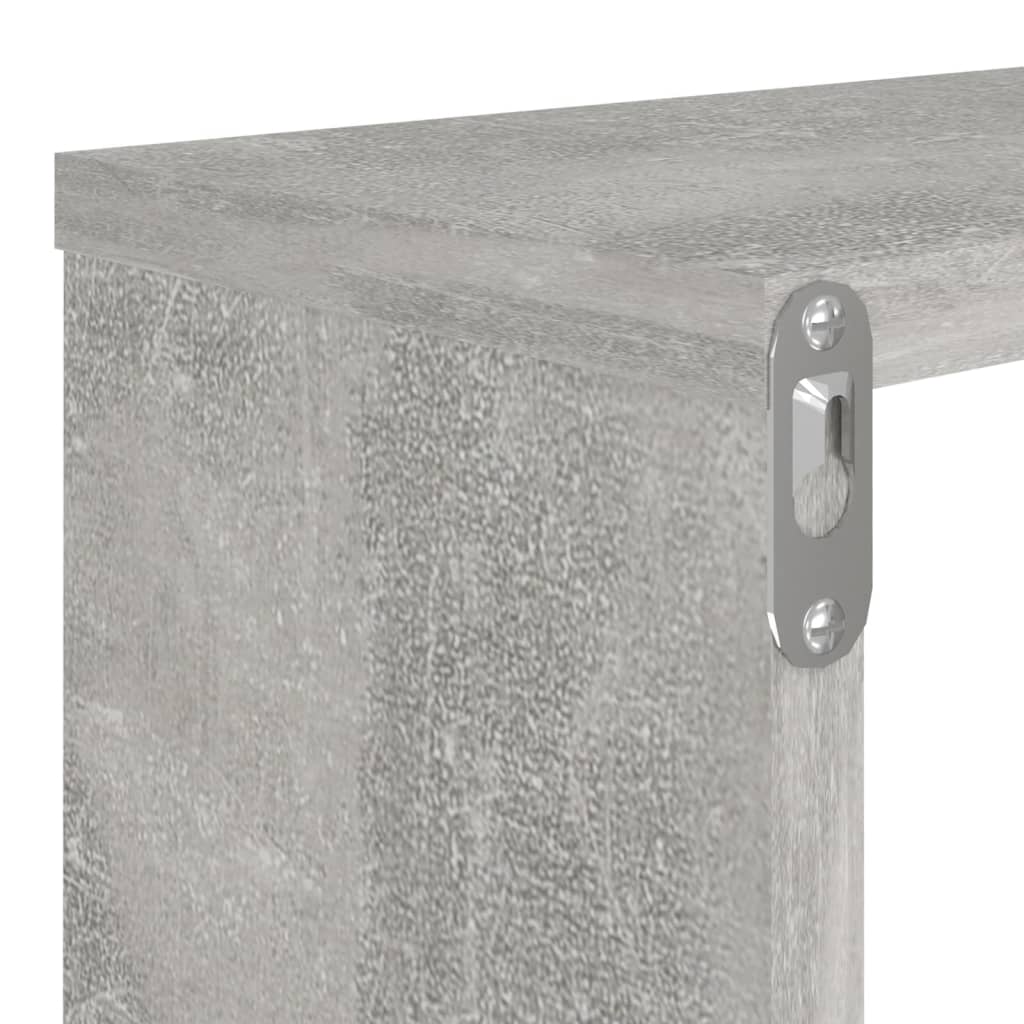 vidaXL væghylder 4 stk. 80x15x26,5 cm spånplade kubeform betongrå