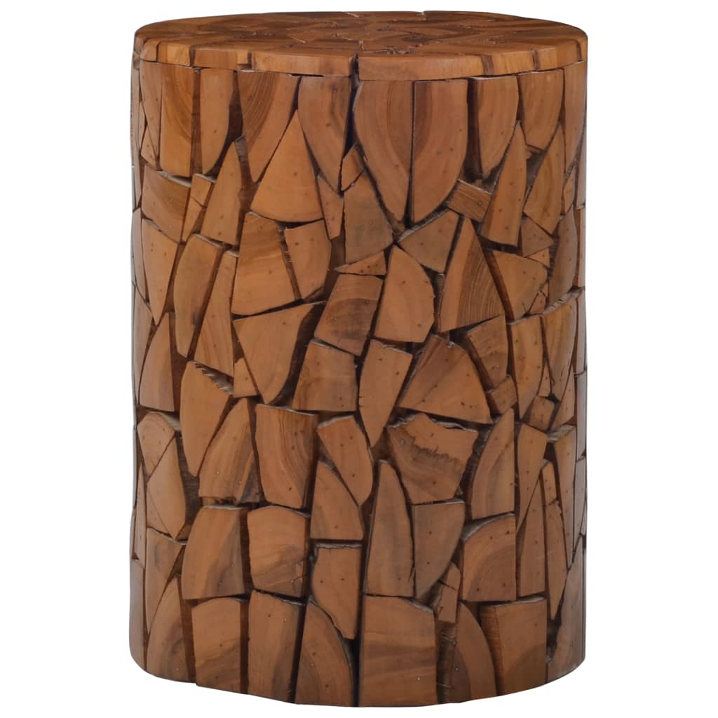 vidaXL mosaiktaburet massivt teaktræ brun