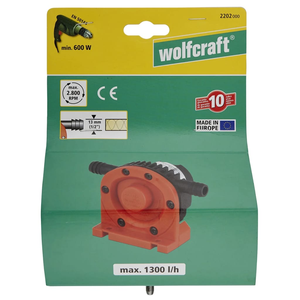wolfcraft bordrevet pumpe 1300 l/t S=6 mm 2202000