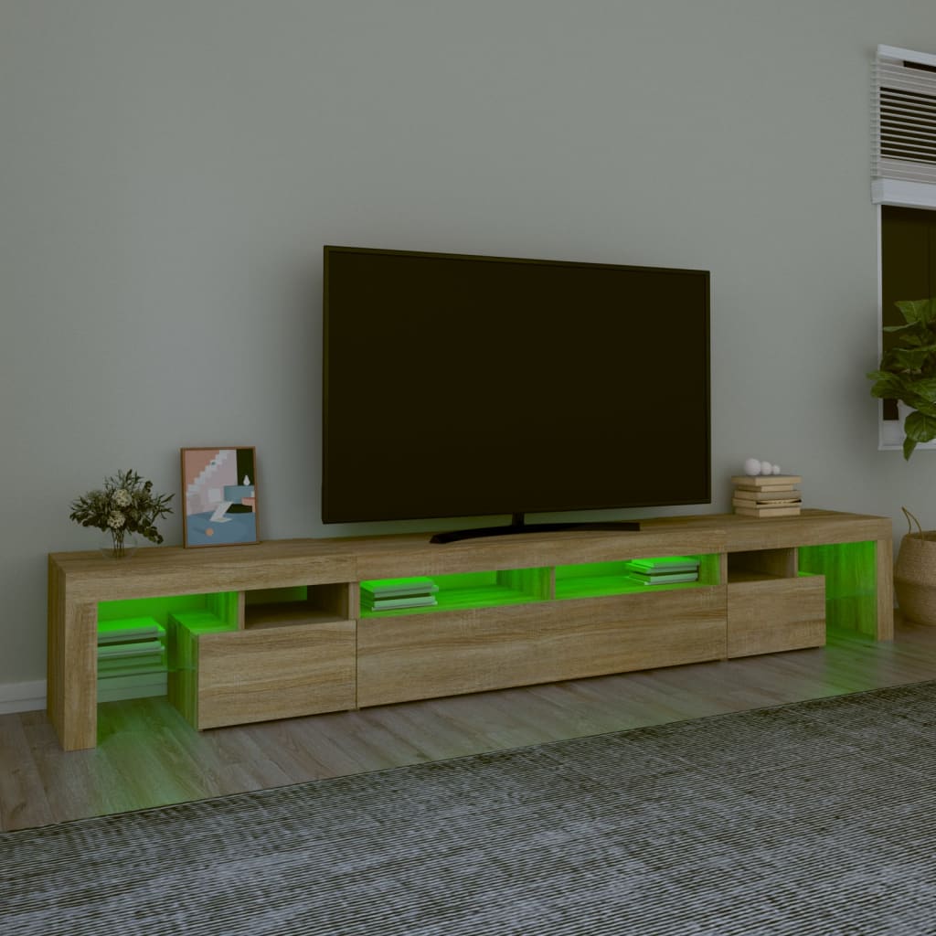 vidaXL tv-skab med LED-lys 260x36,5x40 cm sonoma-eg