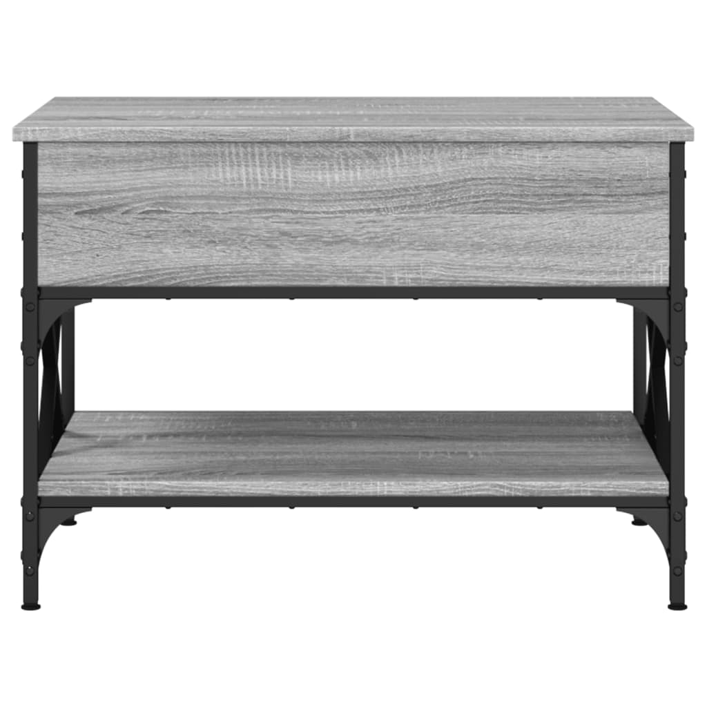 vidaXL sofabord 70x50x50 cm konstrueret træ og metal grå sonoma-eg