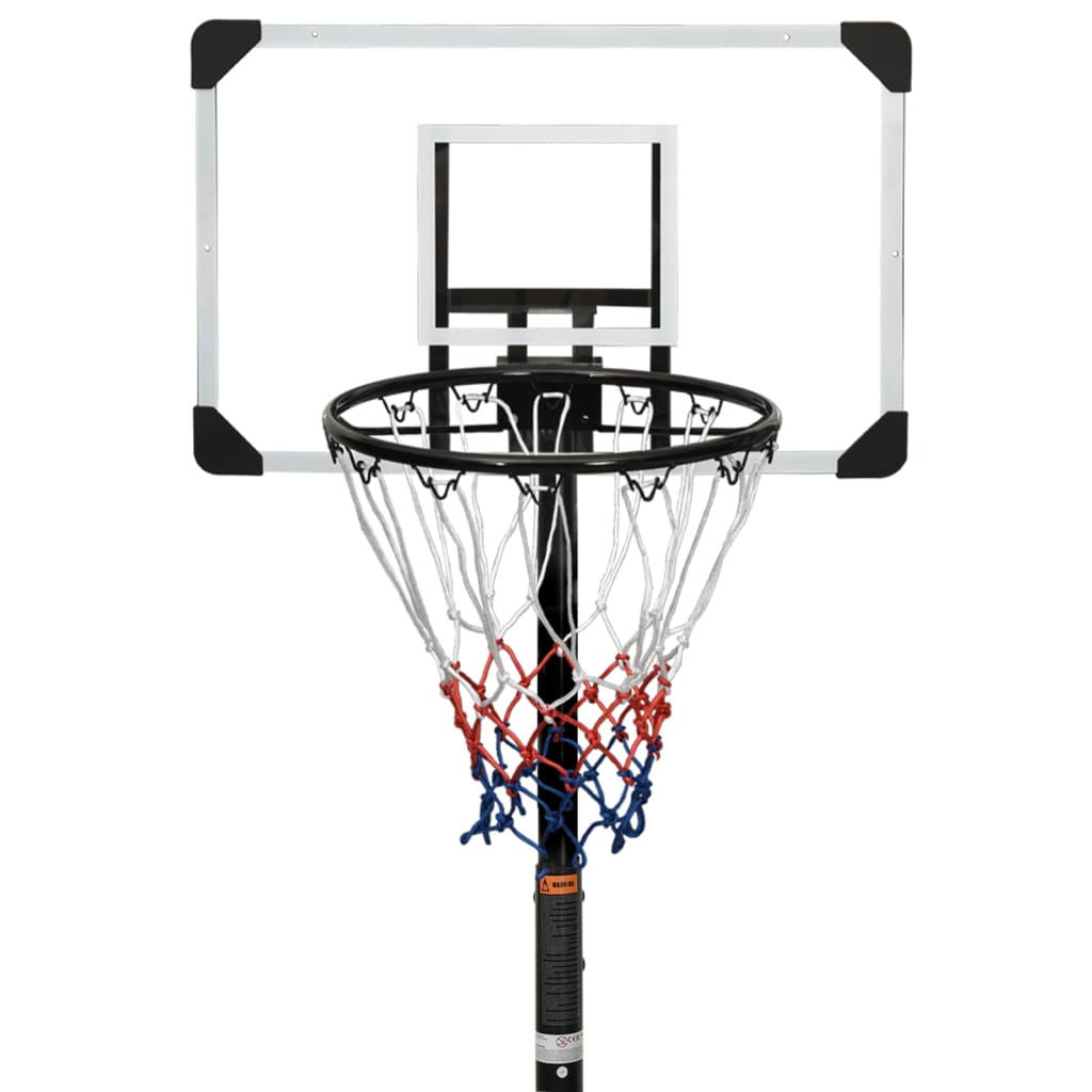 vidaXL basketballstativ med plade 216-250 cm polycarbonat transparent